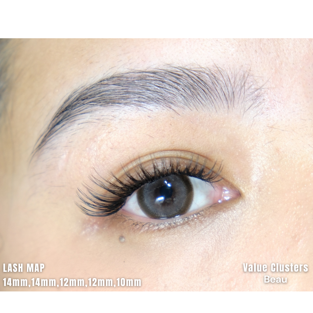 VALUE CLUSTER LASHES - BEAU (HIGH QUALITY CLUSTER LASHES FOR DIY LASHES, NATURAL CLUSTER LASHES)